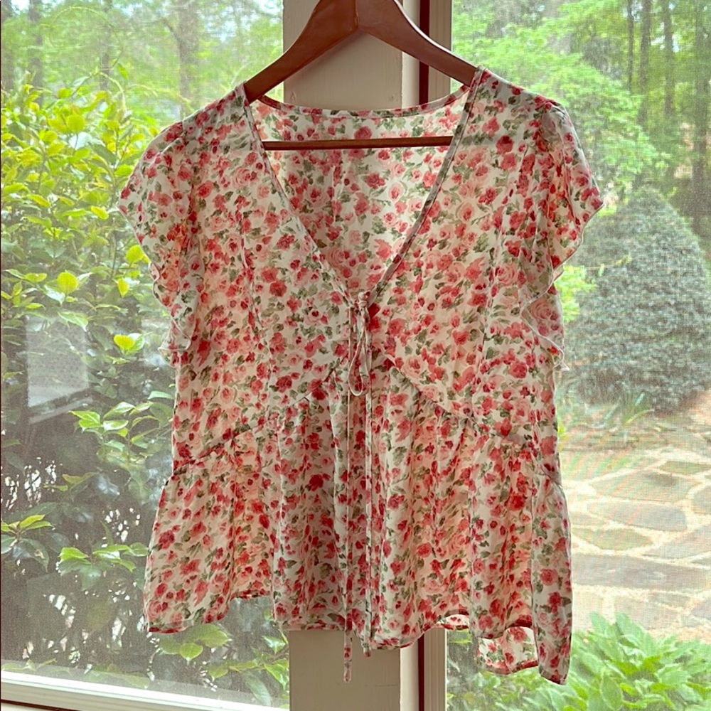 SHEIN CURVE XL FLORAL TOP-NEVER WORN